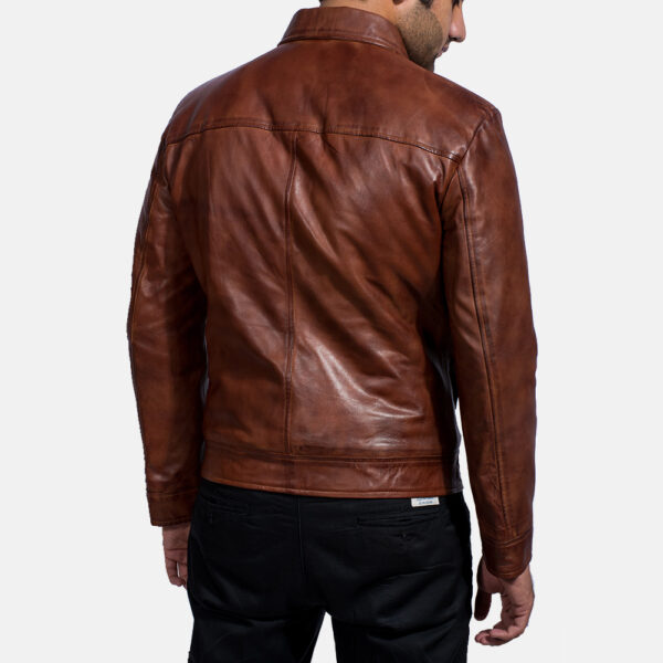Inferno Brown Leather Jacket For Men - Image 3